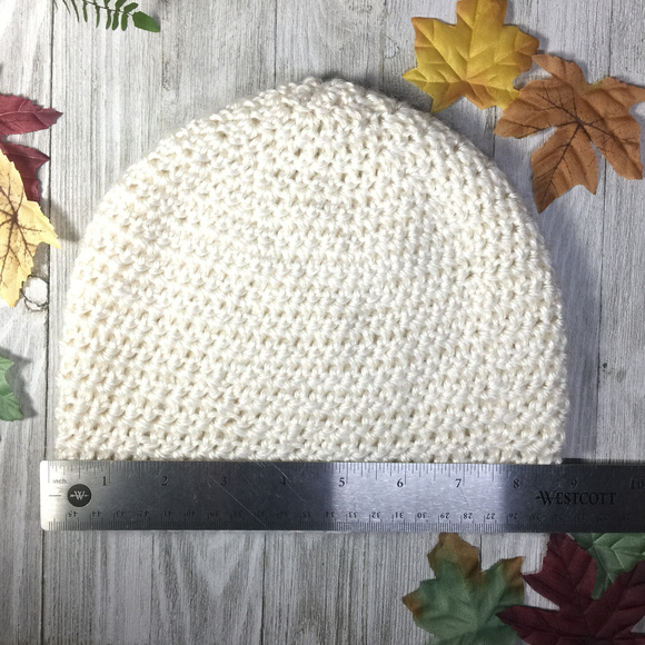 Knot & Kiln SOFT Handmade White Winter Beanie | Crochet - Picture 2 of 2